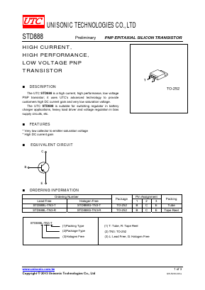 STD888G-TN3-R Datasheet PDF Unisonic Technologies