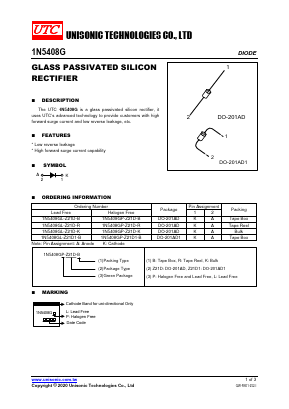 1N5408GL-Z21D-B Datasheet PDF Unisonic Technologies