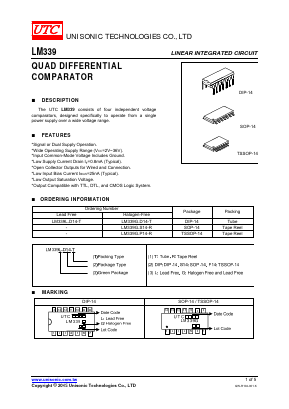 LM339G-P14-T Datasheet PDF Unisonic Technologies