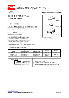 LM339-P14-R Datasheet PDF Unisonic Technologies