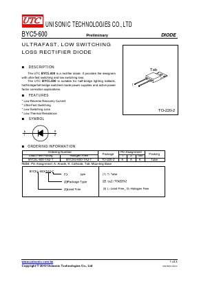 BYC5-600 Datasheet PDF Unisonic Technologies