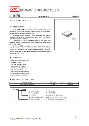 L11815BG-XX-X-S08-R Datasheet PDF Unisonic Technologies