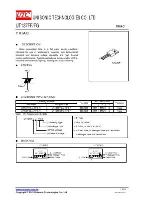 UT137FGL-X-TF3-R Datasheet PDF Unisonic Technologies