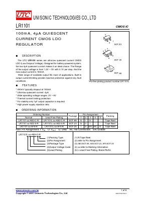 LR1101-22-AF5-R Datasheet PDF Unisonic Technologies