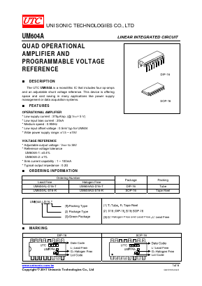 UM604AG-D16-T Datasheet PDF Unisonic Technologies