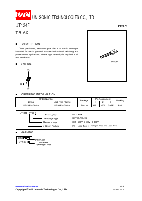 UT134E-8-T60-K Datasheet PDF Unisonic Technologies