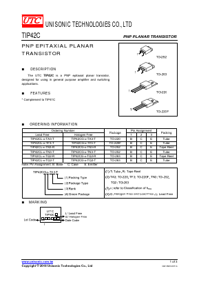 TIP42CL-B-TA3-T Datasheet PDF Unisonic Technologies