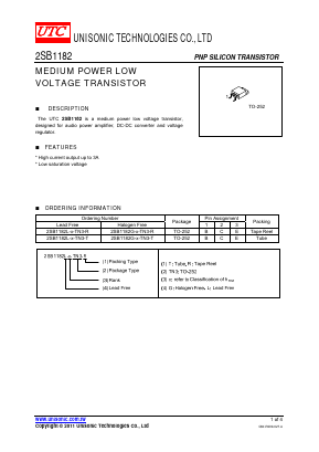 2SB1182L-X-TN3-T Datasheet PDF Unisonic Technologies