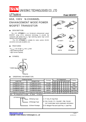 UTT60N10G-TF1-T Datasheet PDF Unisonic Technologies