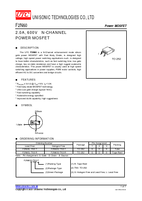 F2N60G-TN3-R Datasheet PDF Unisonic Technologies