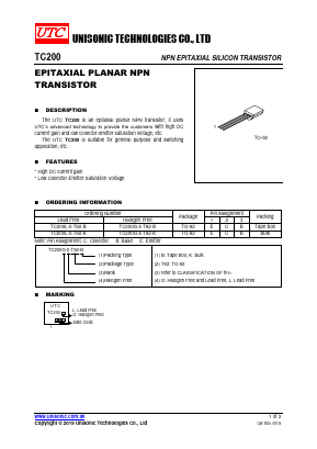 TC200L-O-T92-B Datasheet PDF Unisonic Technologies