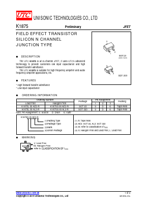K1875G-XX-AE3-R Datasheet PDF Unisonic Technologies