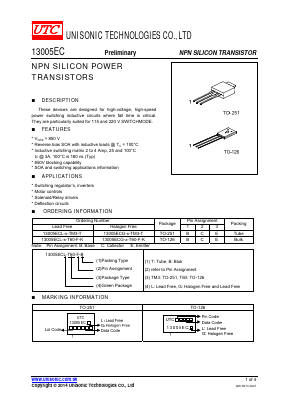 13005EC Datasheet PDF Unisonic Technologies