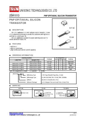 2SA1013G-X-AB3-R Datasheet PDF Unisonic Technologies