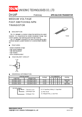 D4120PG-T92-K Datasheet PDF Unisonic Technologies