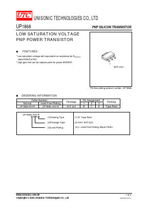 UP1868-AA3-R Datasheet PDF Unisonic Technologies