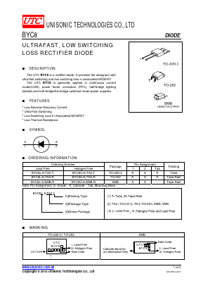 BYC8G-6-TN3-R Datasheet PDF Unisonic Technologies