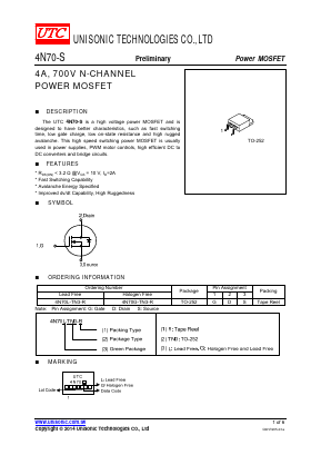 4N70-S Datasheet PDF Unisonic Technologies