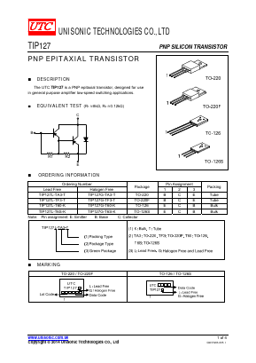 TIP127G-T60-K Datasheet PDF Unisonic Technologies