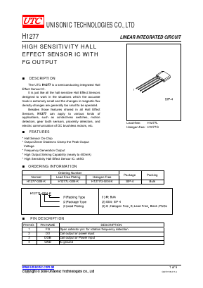 H1277 Datasheet PDF Unisonic Technologies