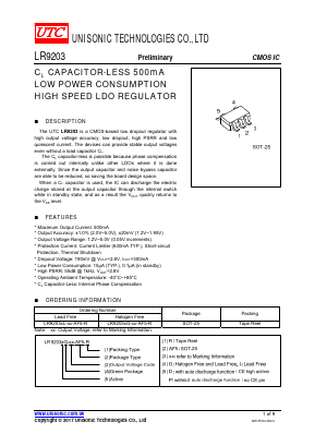LR9203PG-23-AF5-R Datasheet PDF Unisonic Technologies