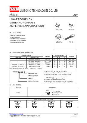 2SK303G-XX-AQ3-R Datasheet PDF Unisonic Technologies