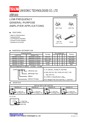 2SK303L-XX-T92-K Datasheet PDF Unisonic Technologies