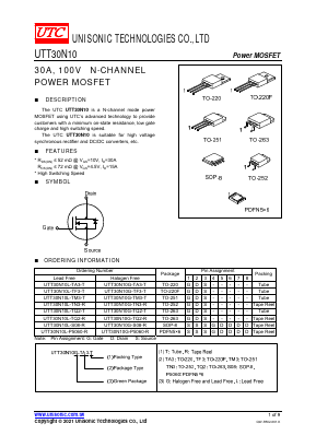 UTT30N10 Datasheet PDF Unisonic Technologies