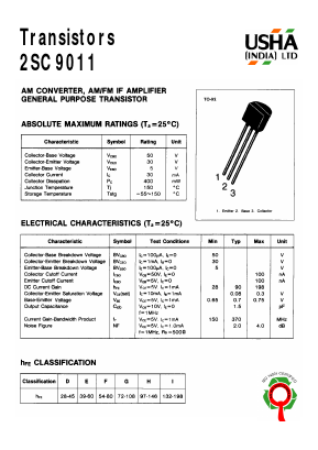 2SC9011D Datasheet PDF Usha Ltd 