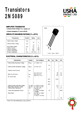 2N5089 Datasheet PDF Usha Ltd 