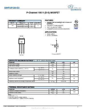SIHFU9120-E3 Datasheet PDF VBsemi Electronics Co.,Ltd