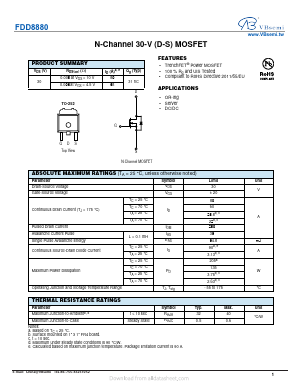 FDD8880 Datasheet PDF VBsemi Electronics Co.,Ltd