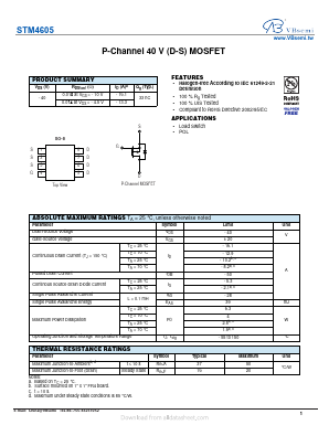STM4605 Datasheet PDF VBsemi Electronics Co.,Ltd