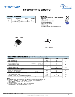 RF1S30N06LESM Datasheet PDF VBsemi Electronics Co.,Ltd