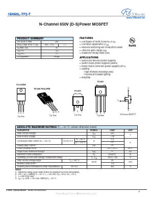 15N50L-TF2-T Datasheet PDF VBsemi Electronics Co.,Ltd