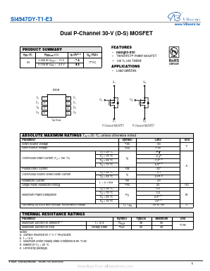 SI4947DY-T1-E3 Datasheet PDF VBsemi Electronics Co.,Ltd