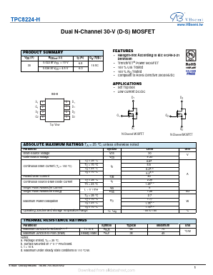 TPC8224-H Datasheet PDF VBsemi Electronics Co.,Ltd