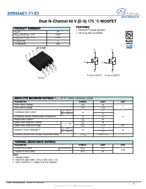 SI9945AEY-T1-E3 Datasheet PDF VBsemi Electronics Co.,Ltd