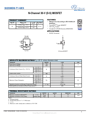 SI2338DS-T1-GE3 Datasheet PDF VBsemi Electronics Co.,Ltd