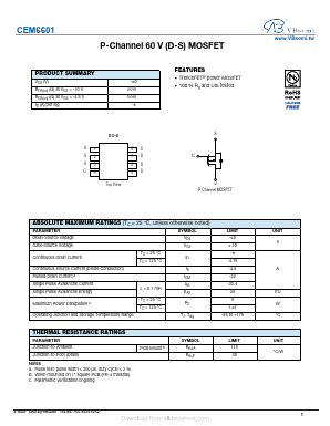 CEM6601 Datasheet PDF VBsemi Electronics Co.,Ltd