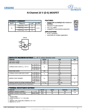 CES2302 Datasheet PDF VBsemi Electronics Co.,Ltd