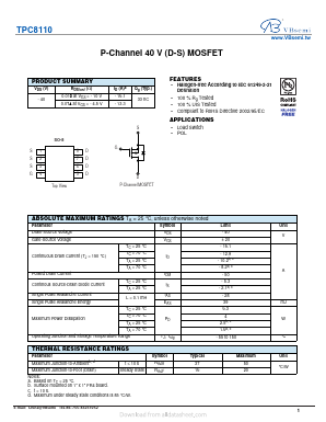 TPC8110 Datasheet PDF VBsemi Electronics Co.,Ltd