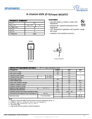 SPU03N60S5 Datasheet PDF VBsemi Electronics Co.,Ltd