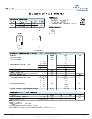 AOD4112 Datasheet PDF VBsemi Electronics Co.,Ltd