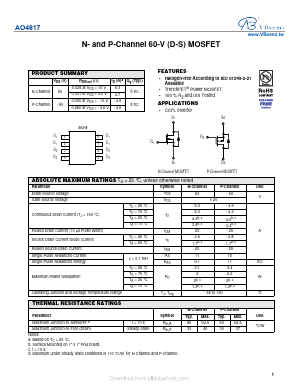 AO4617 Datasheet PDF VBsemi Electronics Co.,Ltd