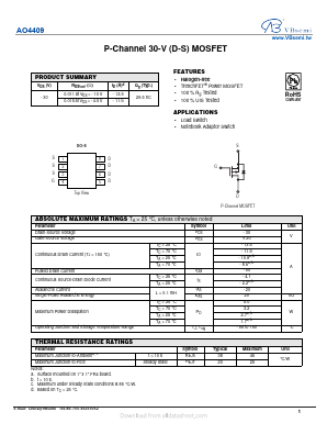 AO4409 Datasheet PDF VBsemi Electronics Co.,Ltd