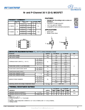 IRF7309TRPBF Datasheet PDF VBsemi Electronics Co.,Ltd
