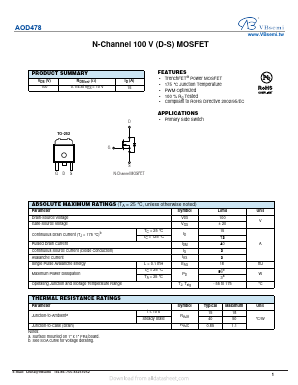 AOD478 Datasheet PDF VBsemi Electronics Co.,Ltd