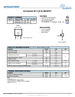 IRFR024NTRPBF Datasheet PDF VBsemi Electronics Co.,Ltd
