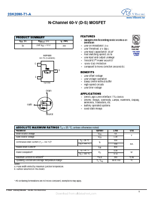 2SK2090-T1-A Datasheet PDF VBsemi Electronics Co.,Ltd